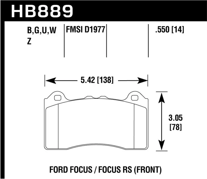 Hawk Performance Ceramic Front Brake Pads For 2017 Ford Focus 1
