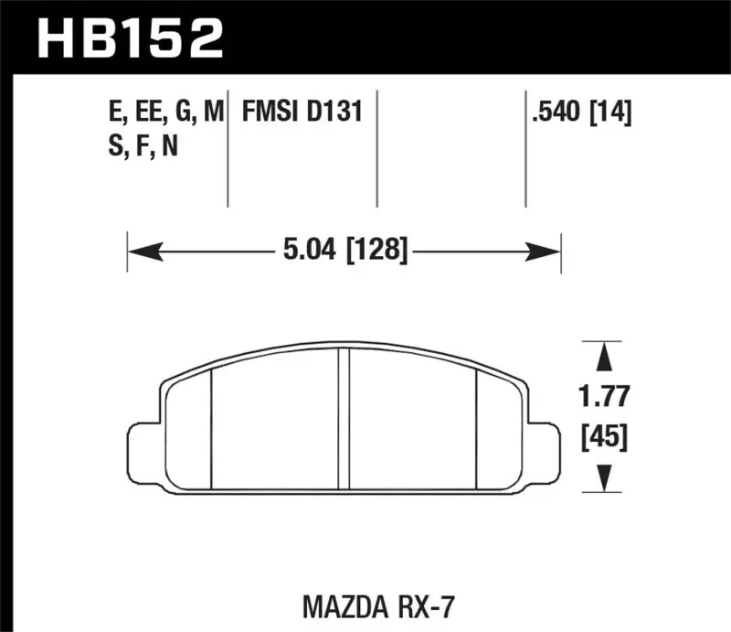 Hawk Hps Street Performance Front Brake Pads For Mazda Rx-7 (Non-Ceramic) 1