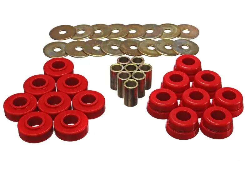 Energy Suspension Gm Body Mount Kit With Hardware – Red Polyurethane 1