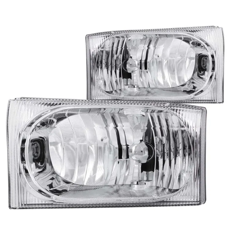 Anzo Chrome Crystal Headlight Assembly For 2000–2004 Ford Excursion (2-Piece Set) 1