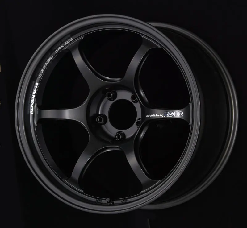Advan Rg-D2 18X7.5 Inch Wheel – 5X114.3 Bolt Pattern, +47 Offset, Semi-Gloss Black Finish 1