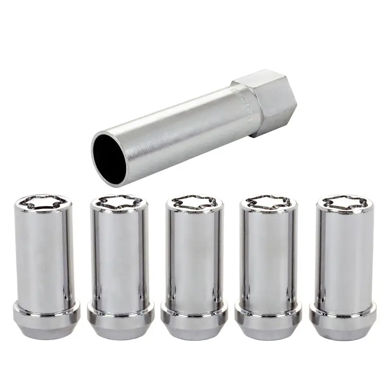 Mcgard Chrome Wheel Lock Nut Set – 5-Piece Tuner Cone-Seat Design, 1/2-20 Thread, 13/16In Hex, 1.6In Length 1