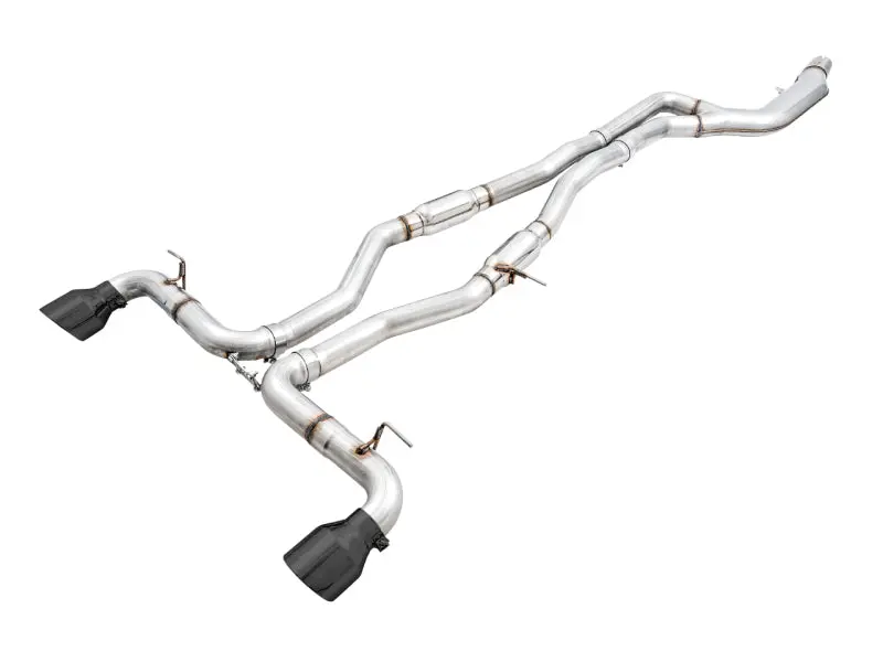 Awe Track Edition Resonated Exhaust System For 2020+ Toyota Supra A90 – 5-Inch Diamond Black Tips 1