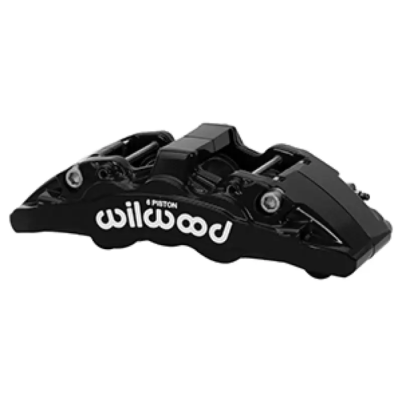 Wilwood Aero6-Dm Left-Hand Brake Caliper – Black Finish With Logo, 6.52" Piston, 1.30" Rotor 1