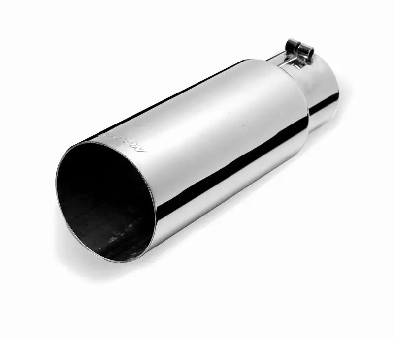 Gibson Stainless Steel Rolled Edge Angle-Cut Exhaust Tip – 4" Outer Diameter, 3.5" Inlet, 12" Length 1