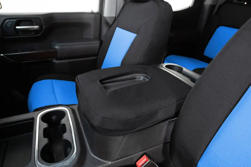 Covercraft Endura Precisionfit Front Row Seat Covers – Custom Fit For 2022–2024 Chevrolet Silverado (Blue/Black) 1