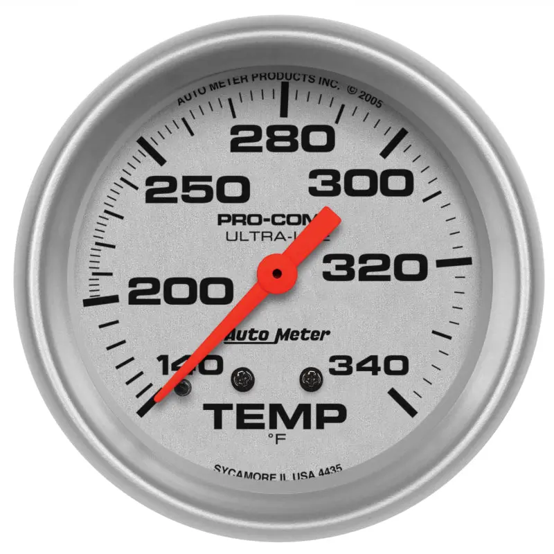 Autometer Ultra-Lite Mechanical Temperature Gauge – 2-5/8 Inch, 140–340°F Range 1