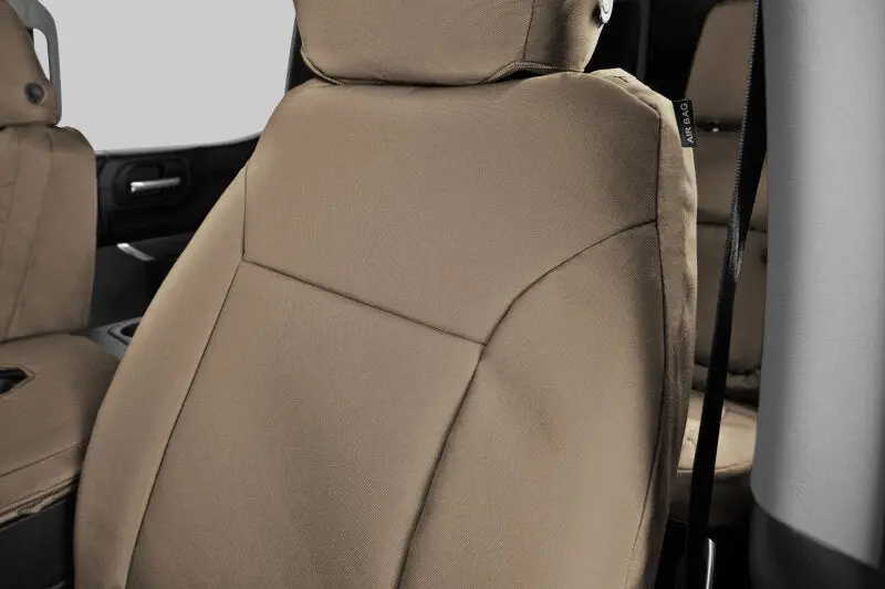 Covercraft Endura Precisionfit Seat Covers For 2018–2024 Chevrolet Traverse – Front Row, Tan Colorway 1