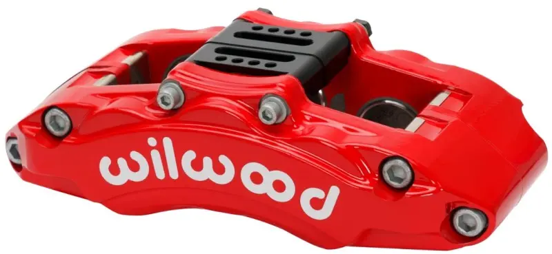 Wilwood At6 Lug-Mount Brake Caliper – Red Finish, Left-Side Installation, 1.75”/1.38”/1.38” Pistons, .75” Rotor Compatibility 1