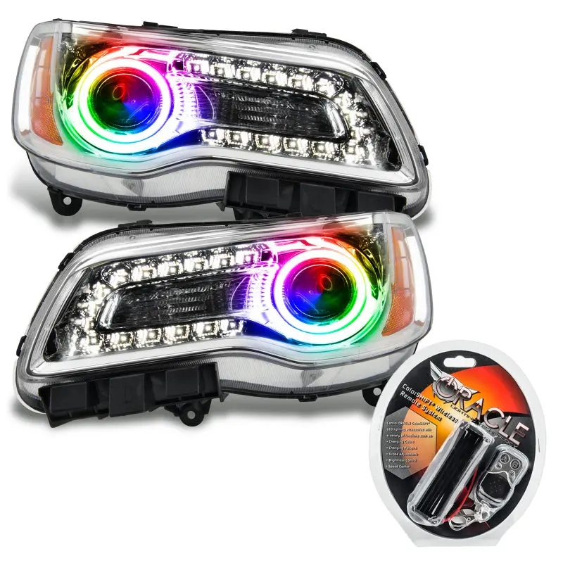 Oracle Colorshift Led Headlight Assembly – Chrome Housing For 2011–2014 Chrysler 300C, Non-Hid 1