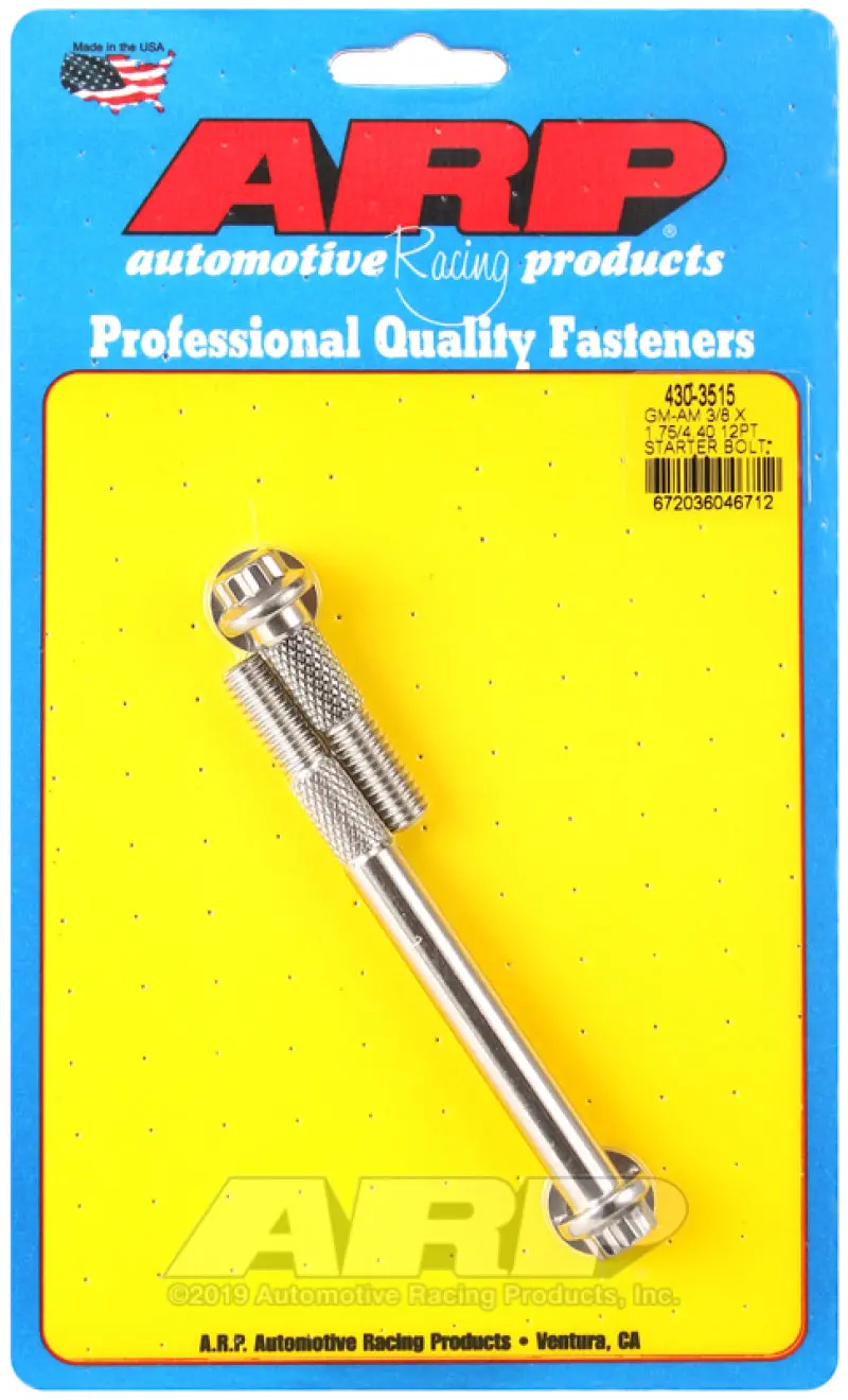 Arp Stainless Steel Starter Bolt Kit – 3/8" X 1.750" / 4.400", 12-Point, Gm Application 1