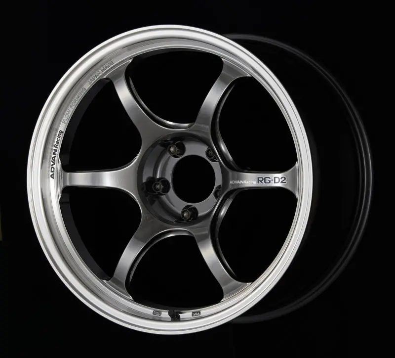 Advan Rg-D2 Hyper Black Alloy Wheel – 16X7.0", +48 Offset, 4X100 Pcd, Racing & Street Machined Finish 1