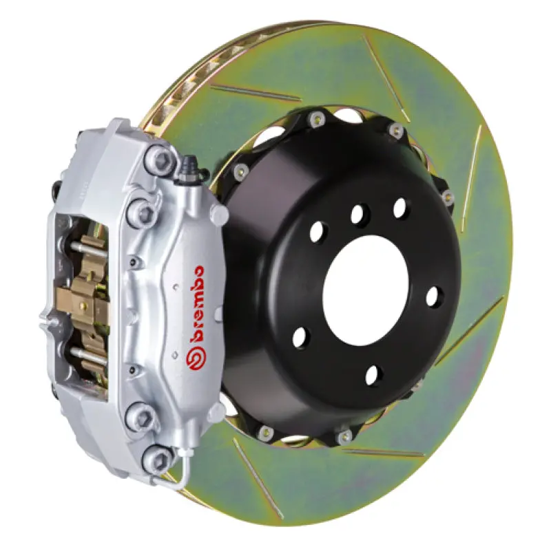 Brembo Gt Rear Brake Kit – 4-Piston Calipers With 345X28Mm Two-Piece Slotted Rotors For 2007–2008 Infiniti G35/G35S Sedan 1