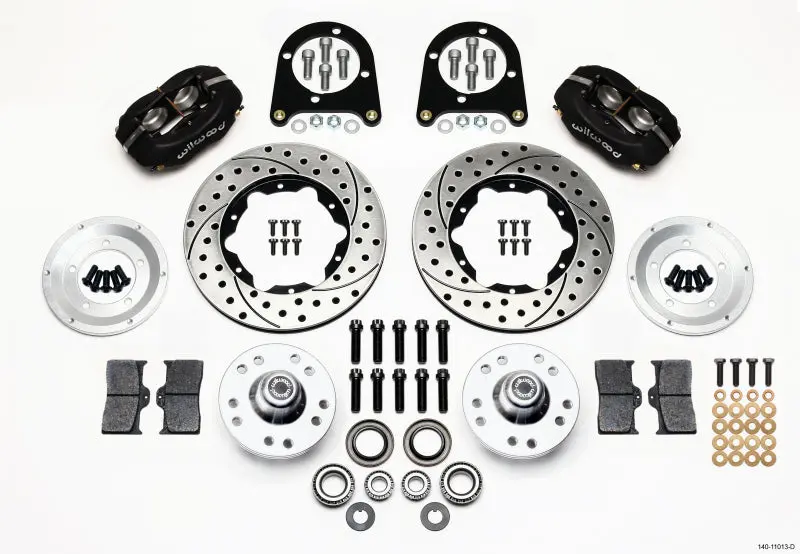 Wilwood Forged Dynalite Front Brake Kit – 11-Inch Drilled Rotors For 1937–1948 Ford Passenger Car Spindles 1